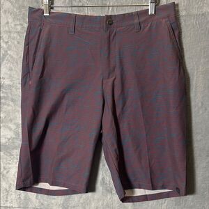 Adidas Red Blue Horizontal Stripes Golf Shorts Size 32